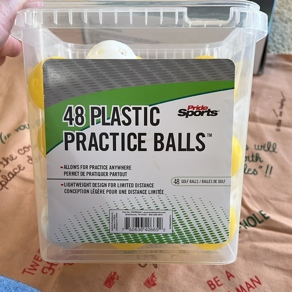 Golfer’s Lot: Brookstone Automatic Putting Cup, Practice Balls, Funny Golf Towel - Picture 3 of 9